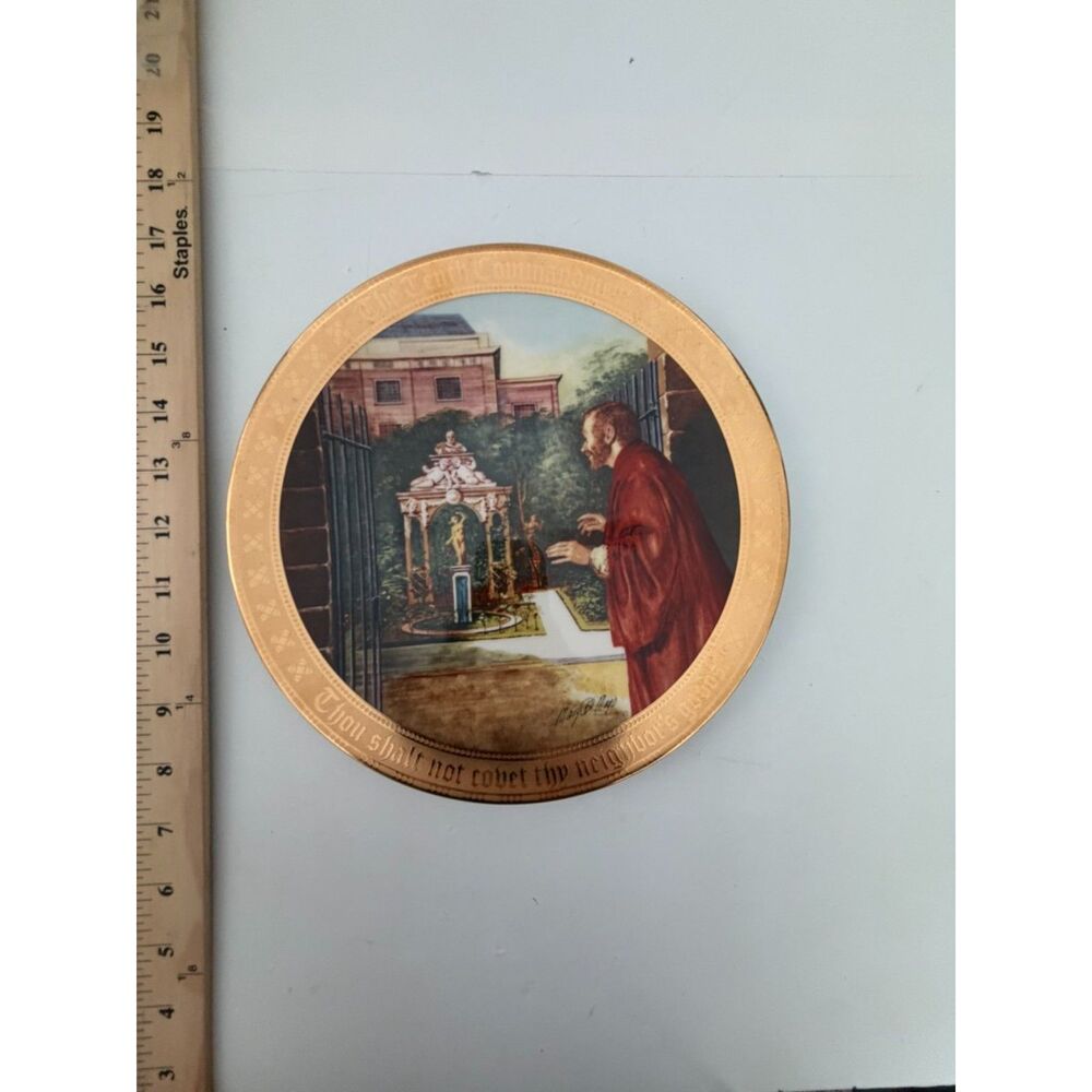 Danbury Mint the 10 Commandment collector plate with 24K gold trim